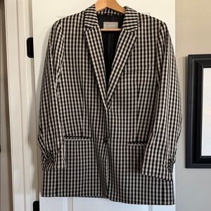Everlane Black and White Gingham Blazer